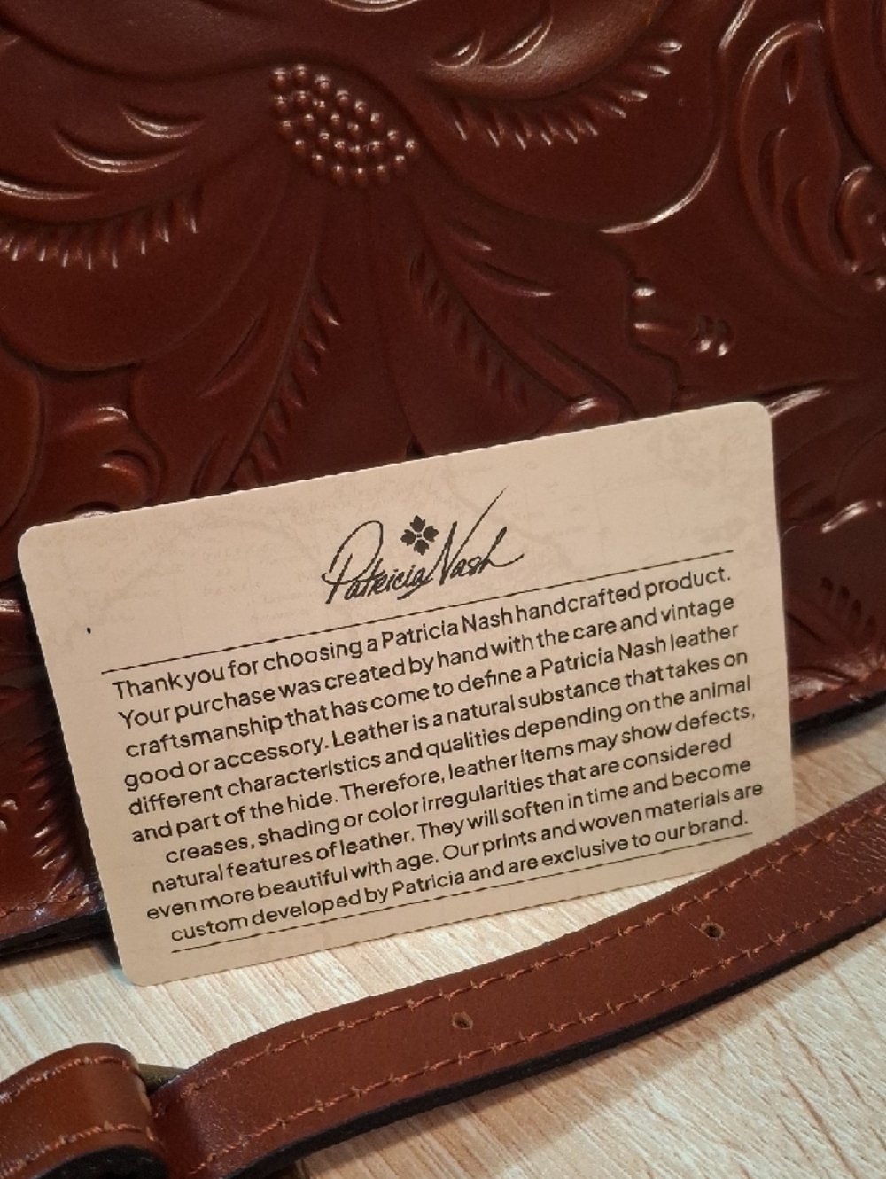 Patricia Nash Tooled Vallata Leather Crossbody - Florence Brown Nwt - Picture 11 of 14